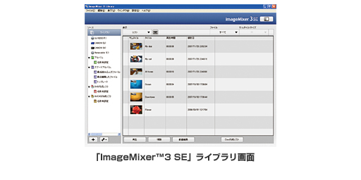 「ImageMixer™ 3 SE」 ライブラリ 画面